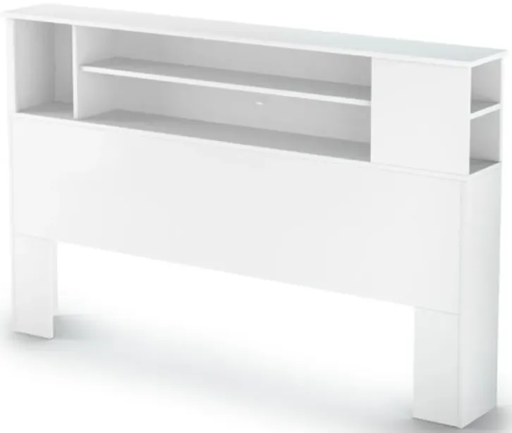 Fusion White Full/Queen Bookcase Headboard (54/60 Inch) - South Shore