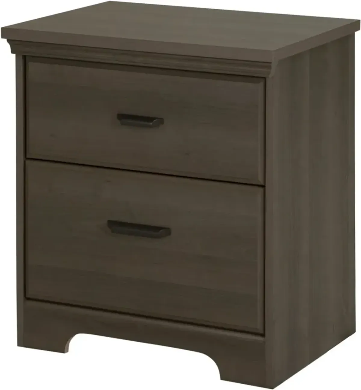 Versa Gray Maple 2-Drawer Nightstand - South Shore