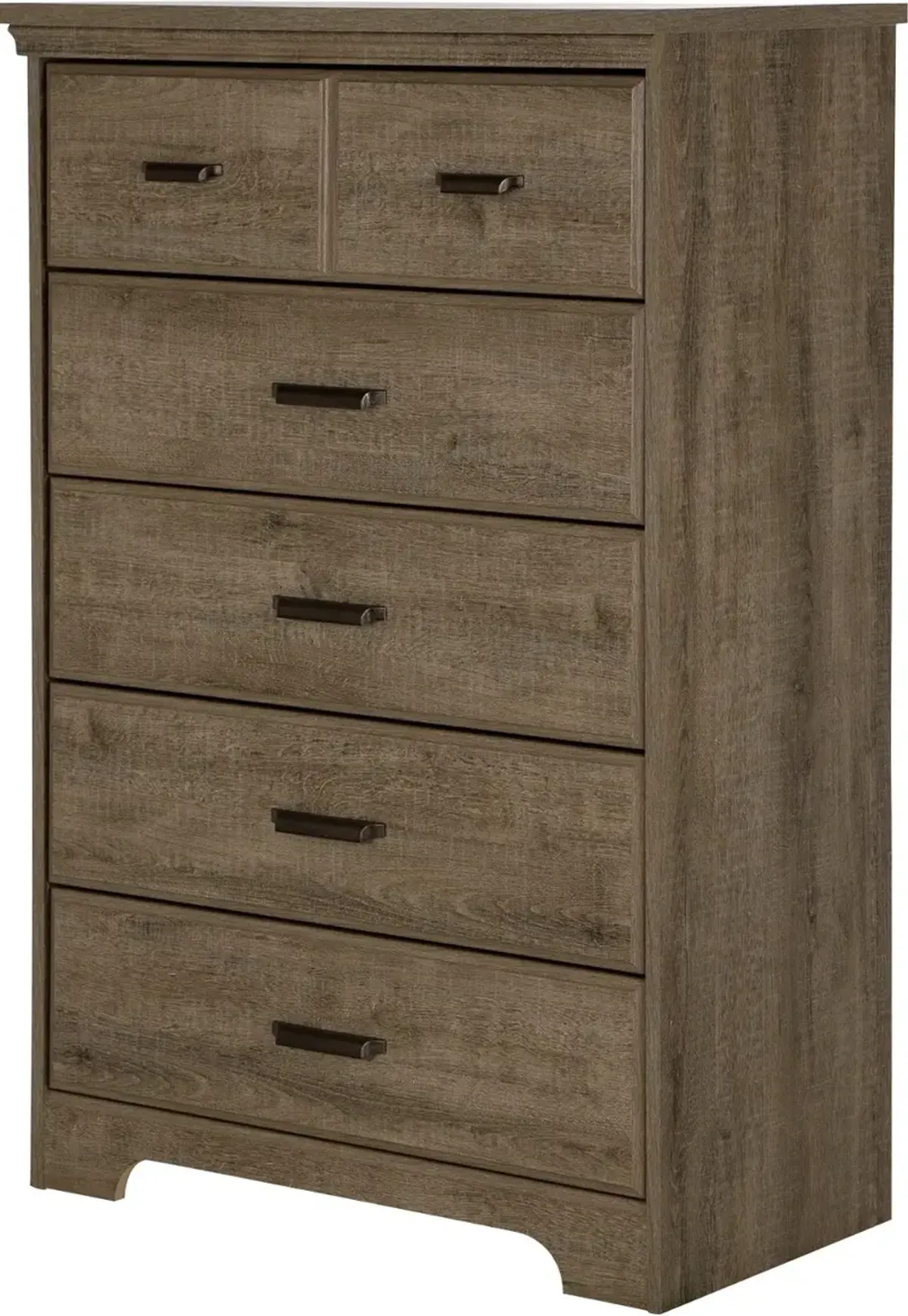 Versa Casual Contemporary Weathered Oak 5-Drawer Chest - South Shore