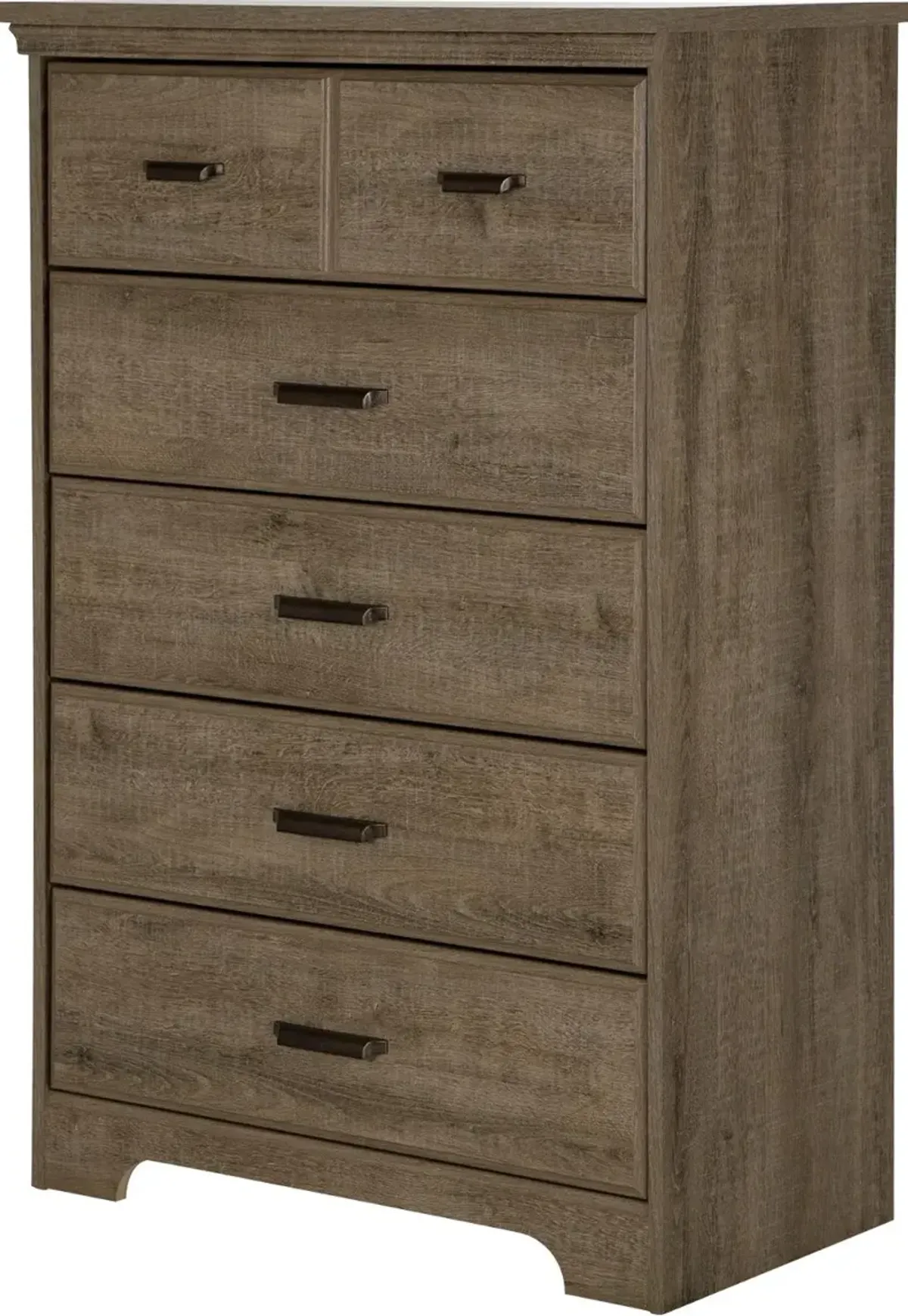 Versa Casual Contemporary Weathered Oak 5-Drawer Chest - South Shore