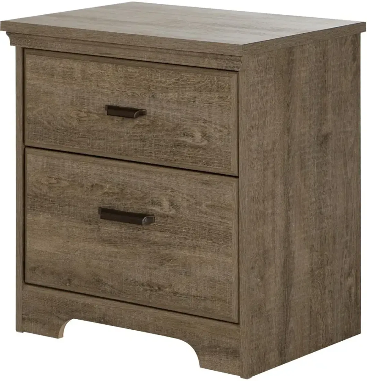 Versa Weathered Oak 2-Drawer Nightstand - South Shore