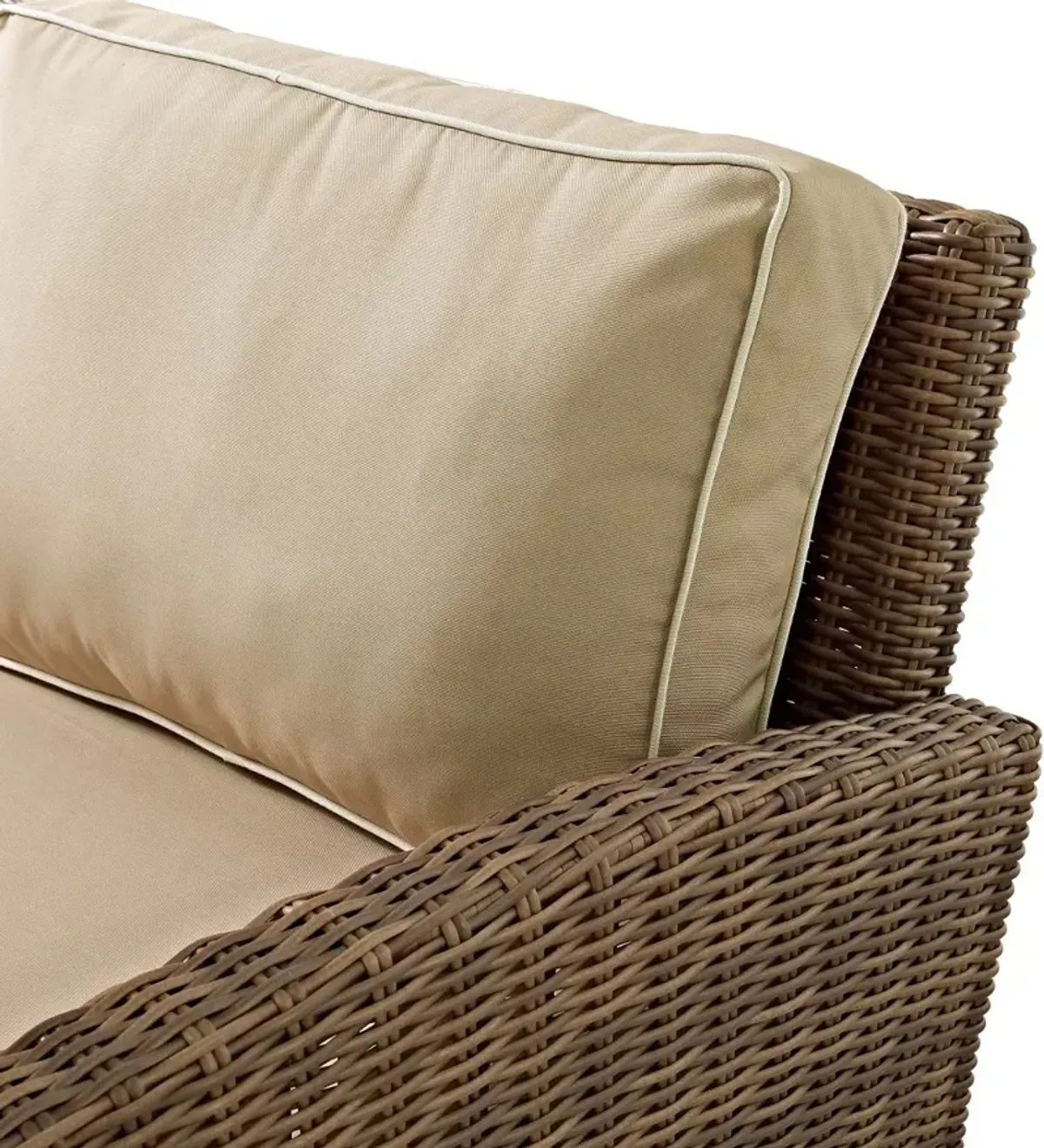 Bradenton Sand and Wicker Patio Loveseat