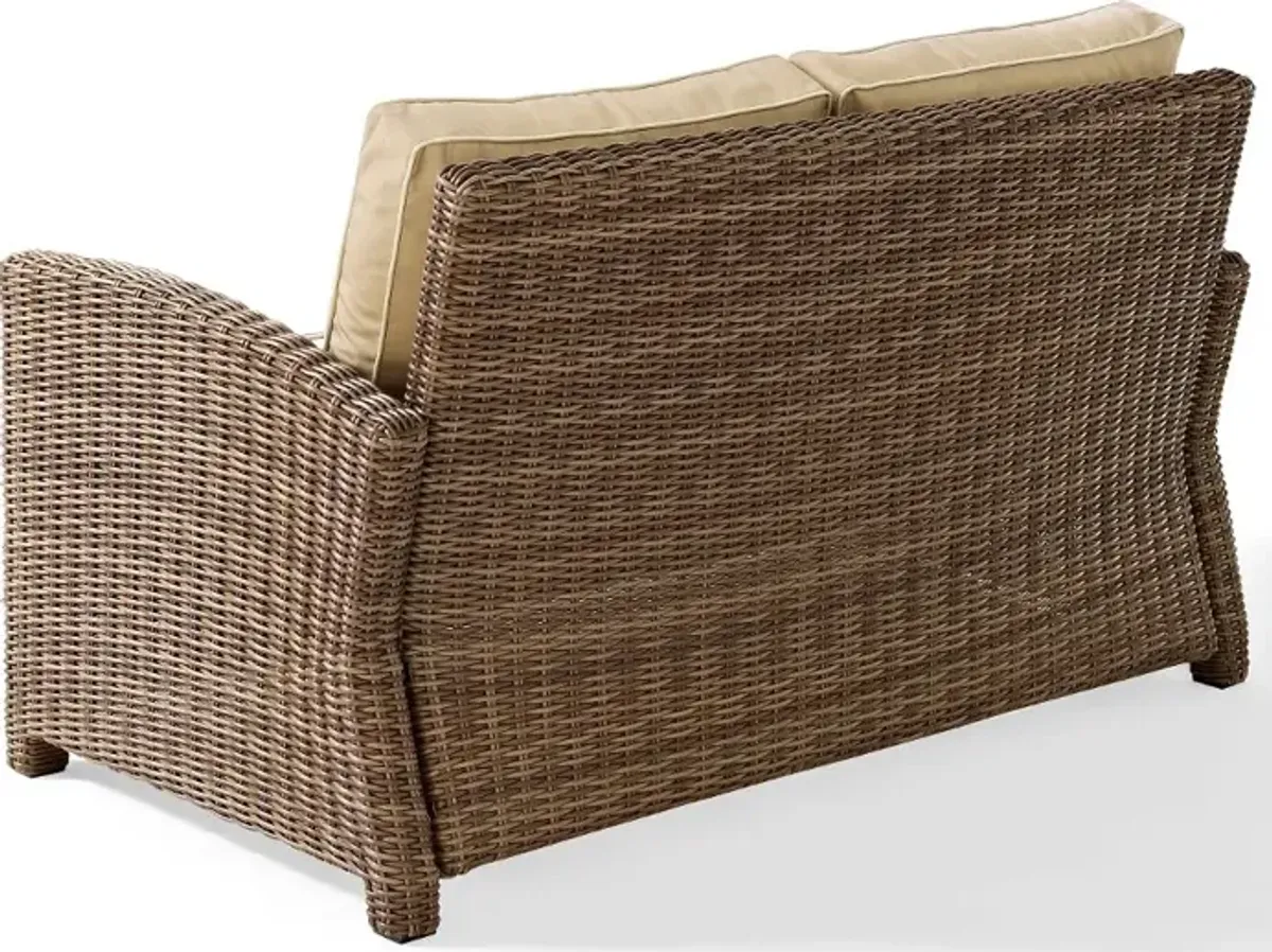 Bradenton Sand and Wicker Patio Loveseat