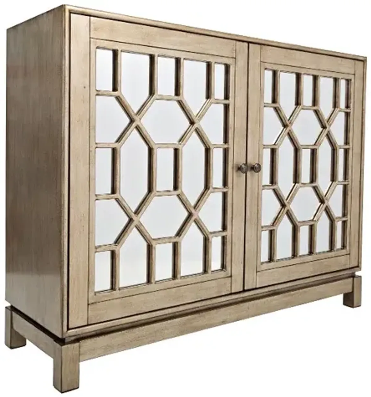 Casa Bella Champagne Gold 50 Inch Mirrored Console