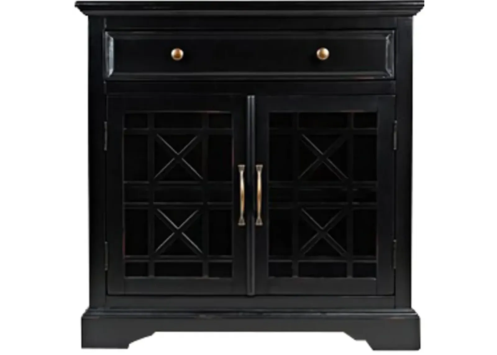 Black 2 Door and 1 Drawer Accent Chest