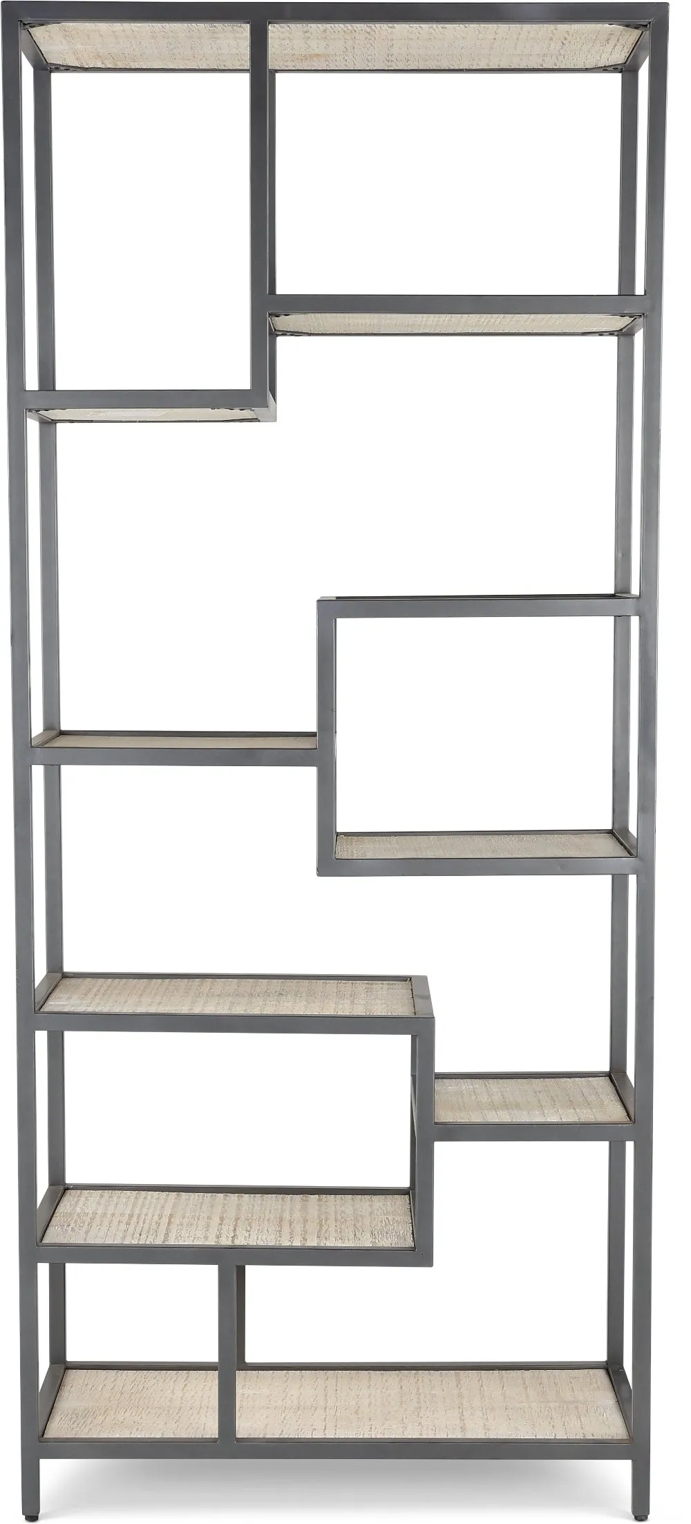 Whitewash Mango 9 Shelf Etagere with Metal Frame