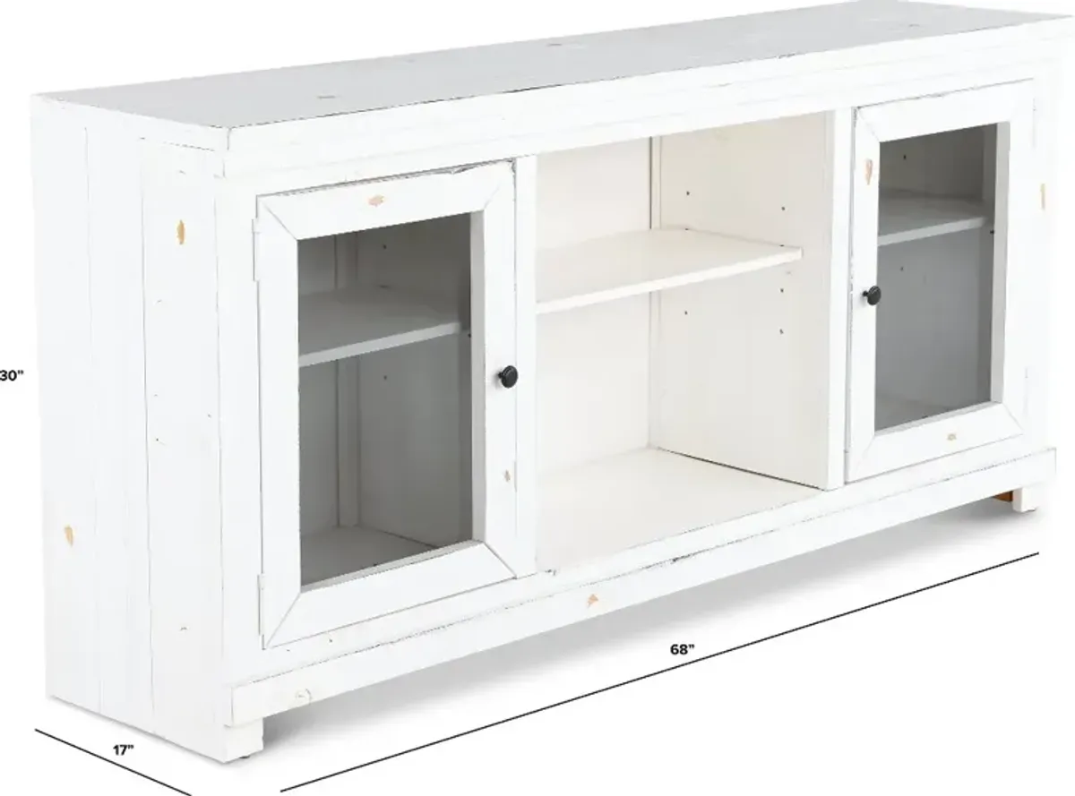 Willow Distressed White 68" TV Stand