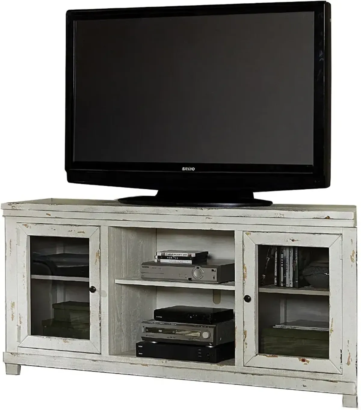 Willow Distressed White 68" TV Stand