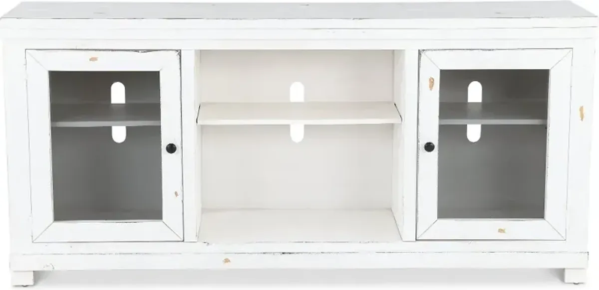 Willow Distressed White 68" TV Stand