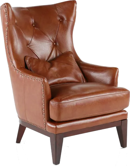 Brewster Chestnut Brown Leather-Match Accent Chair