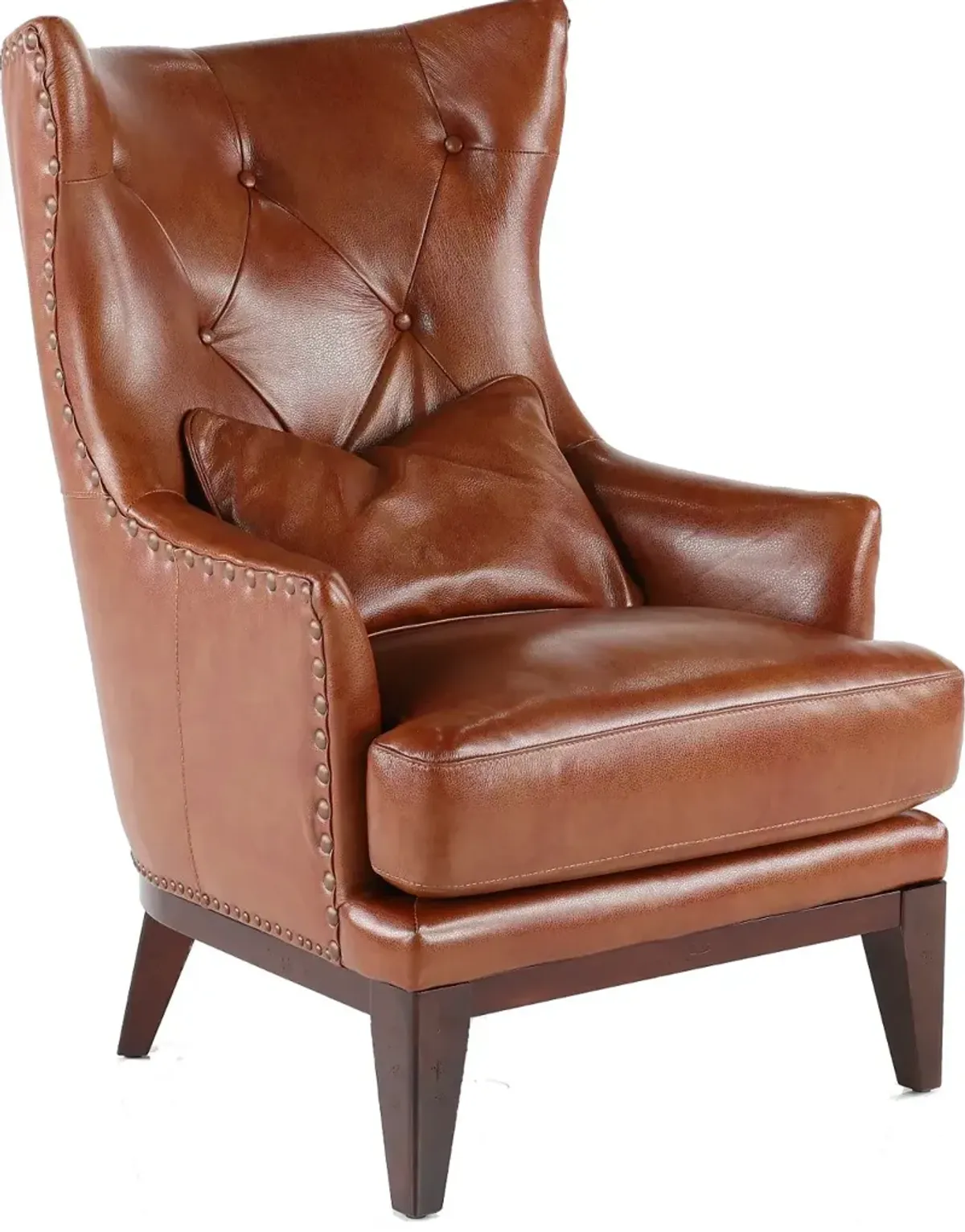 Brewster Chestnut Brown Leather-Match Accent Chair