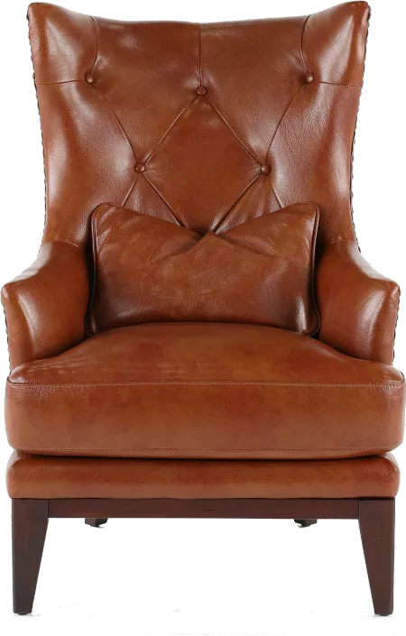 Brewster Chestnut Brown Leather-Match Accent Chair
