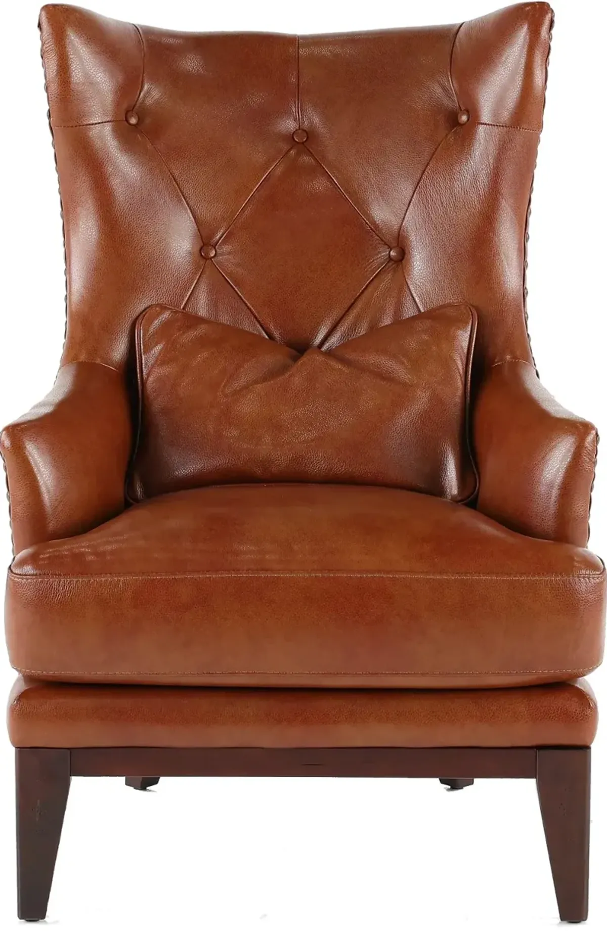 Brewster Chestnut Brown Leather-Match Accent Chair