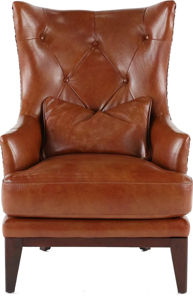 Brewster Chestnut Brown Leather-Match Accent Chair