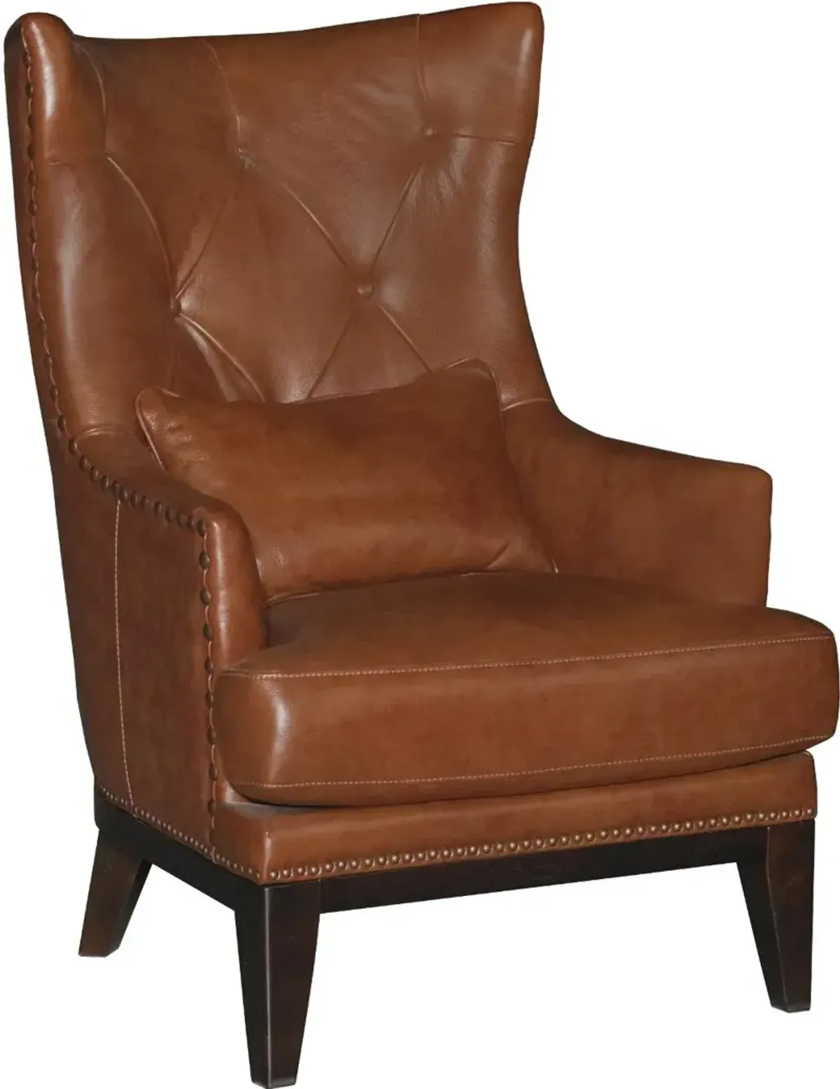 Brewster Chestnut Brown Leather-Match Accent Chair and Ottoman