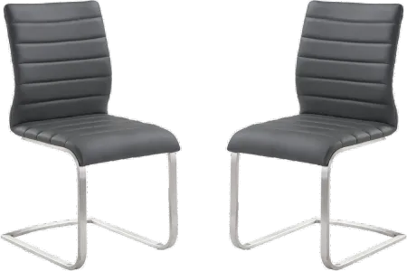 Set of 2 Gray Dining Chairs - Fusion