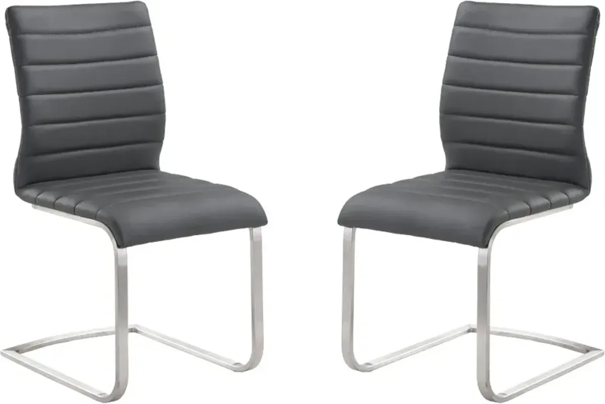 Set of 2 Gray Dining Chairs - Fusion