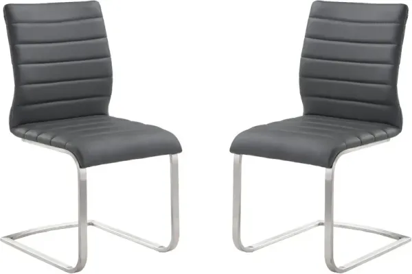 Set of 2 Gray Dining Chairs - Fusion