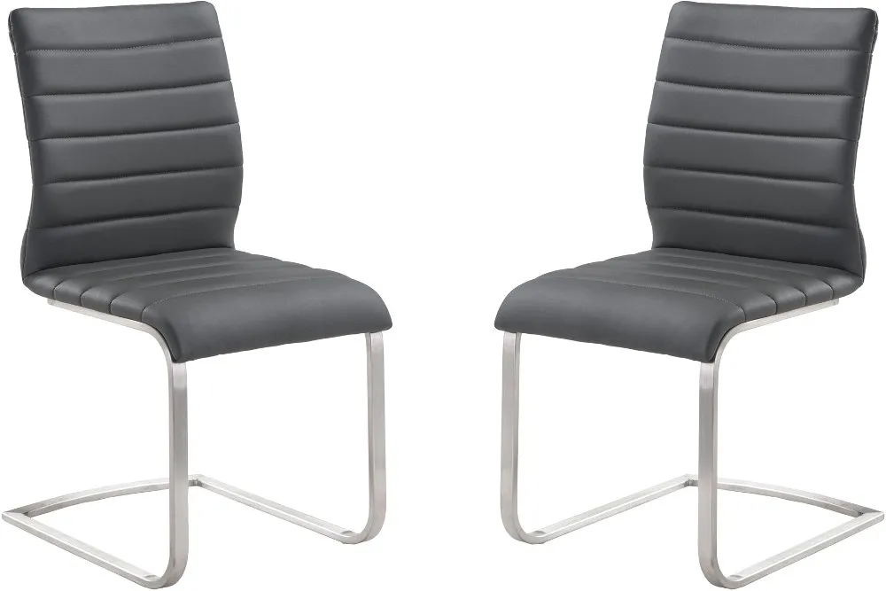 Set of 2 Gray Dining Chairs - Fusion