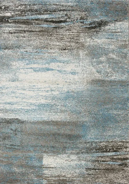 Breeze 5 x 8 Gray and Blue Area Rug