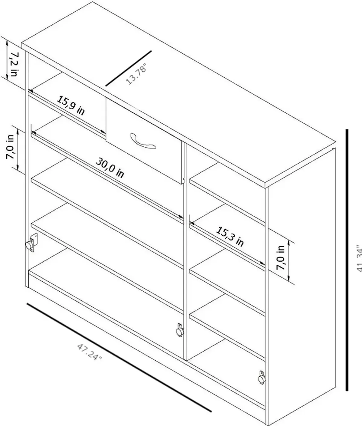 Espresso 10-Shelf Shoe Cabinet - Augustine