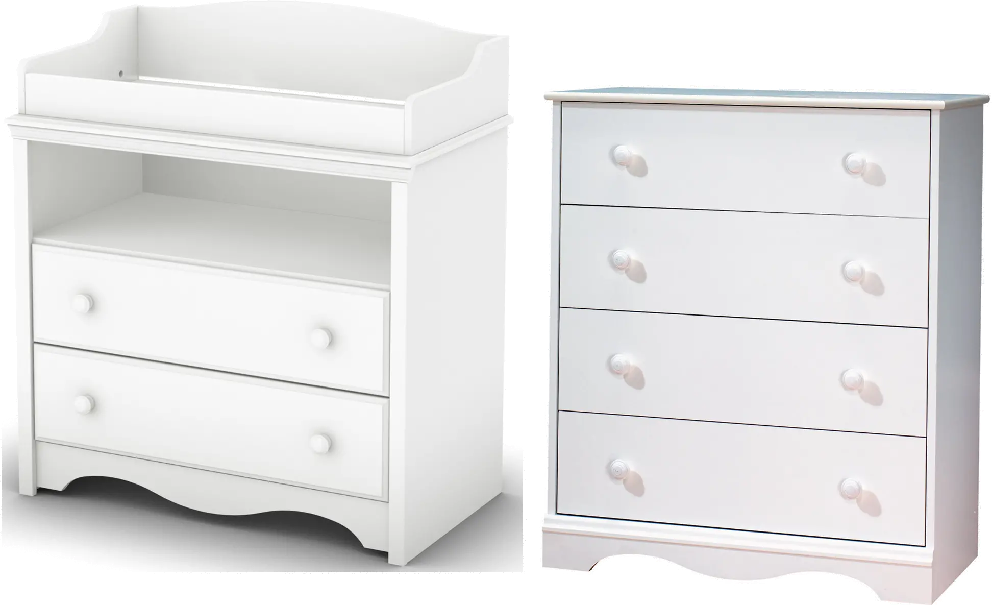 Angel White Changing Table and 4-Drawer Chest - South Shore