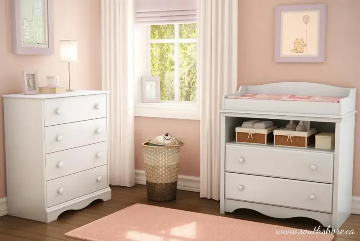 Angel White Changing Table and 4-Drawer Chest - South Shore