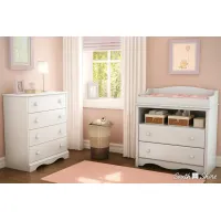 Angel White Changing Table and 4-Drawer Chest - South Shore