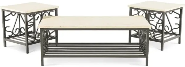 Fairhope Marble Top Tables, Set of 3