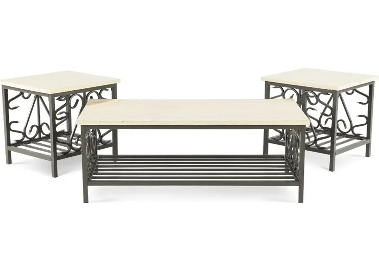 Fairhope Marble Top Coffee Table Set