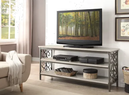 Fairhope White and Brown 60" TV Stand