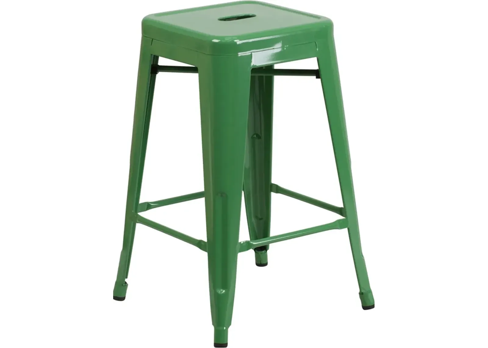 Green Metal Stackable Counter Height Stool