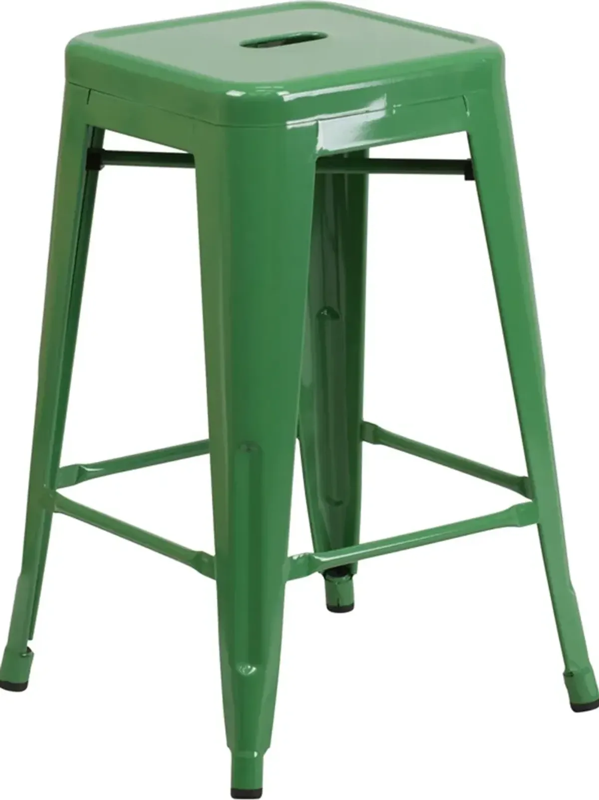 Green Metal Stackable Counter Height Stool