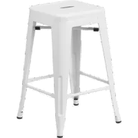 White Metal Stackable Counter Height Stool