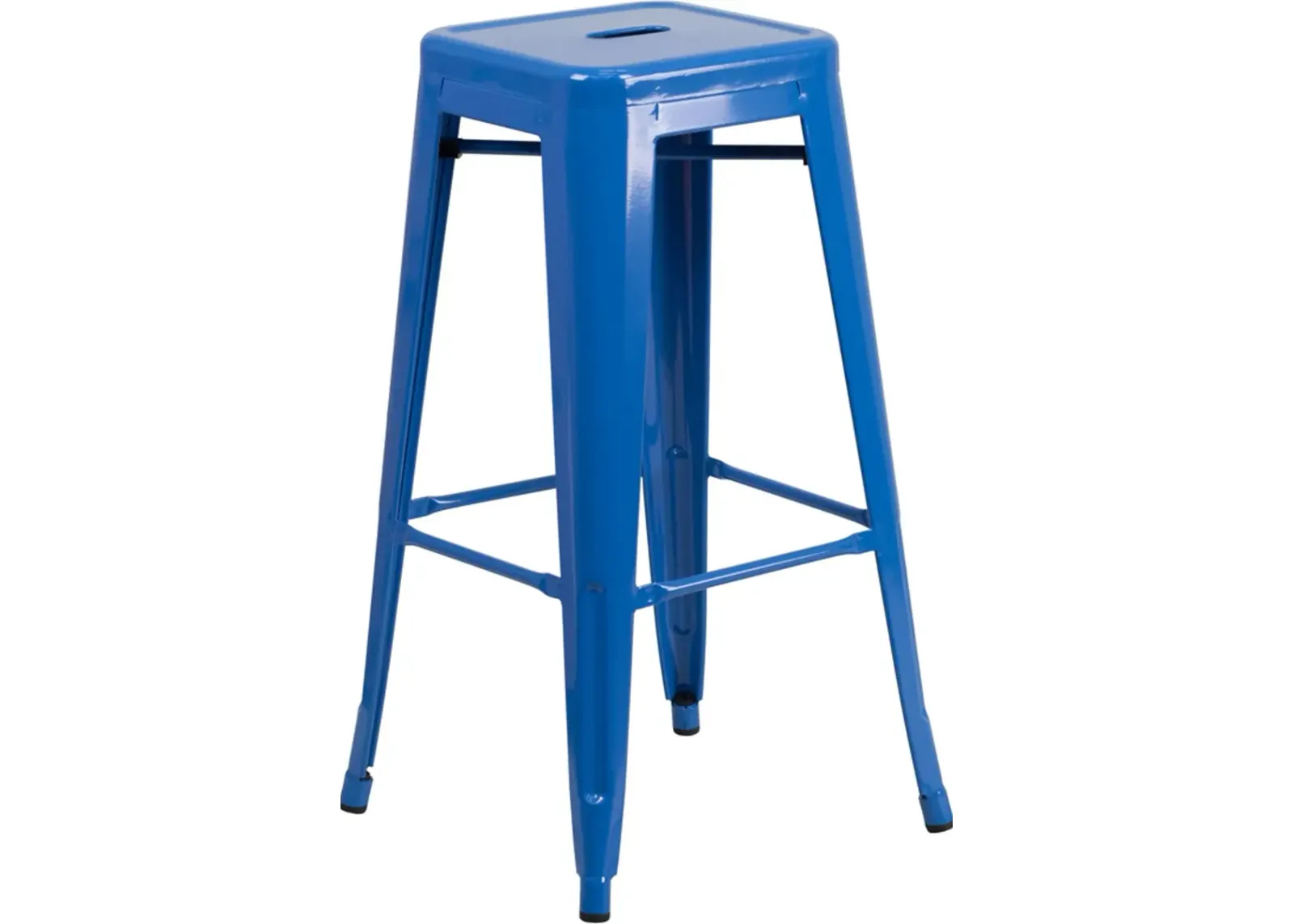 Blue Metal Stackable Bar Stool