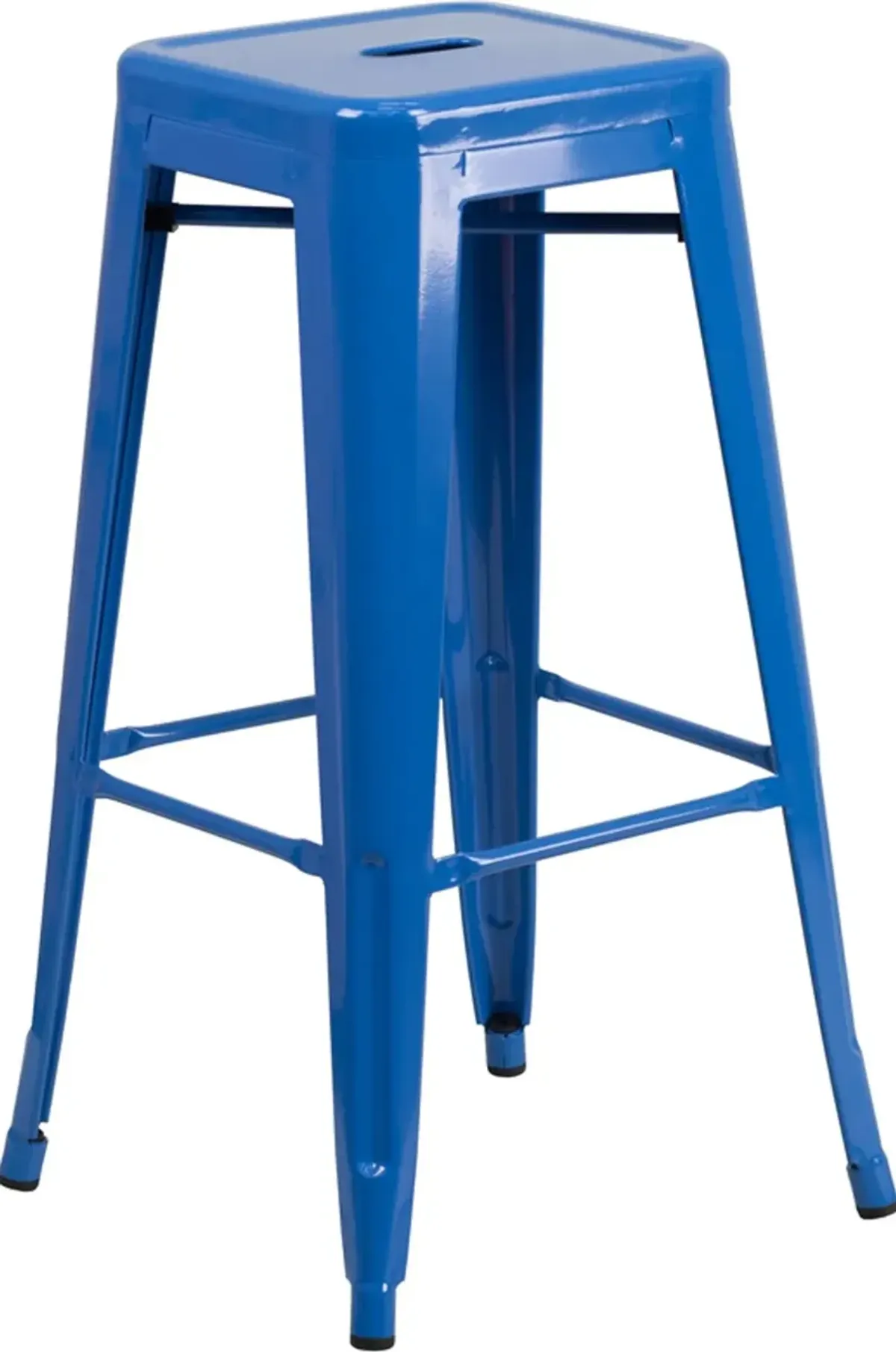 Blue Metal Stackable Bar Stool