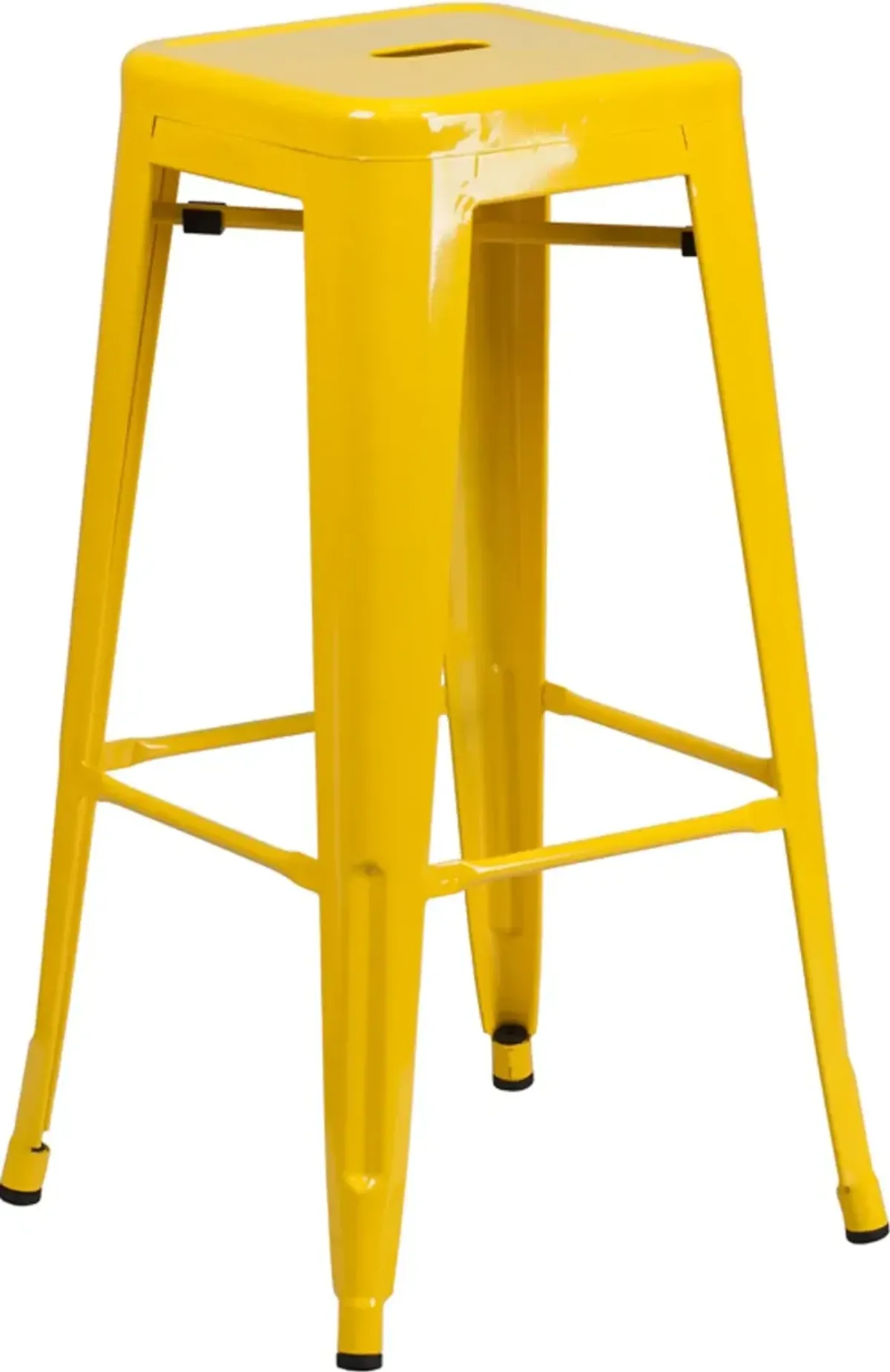 Yellow Metal Stackable Bar Stool