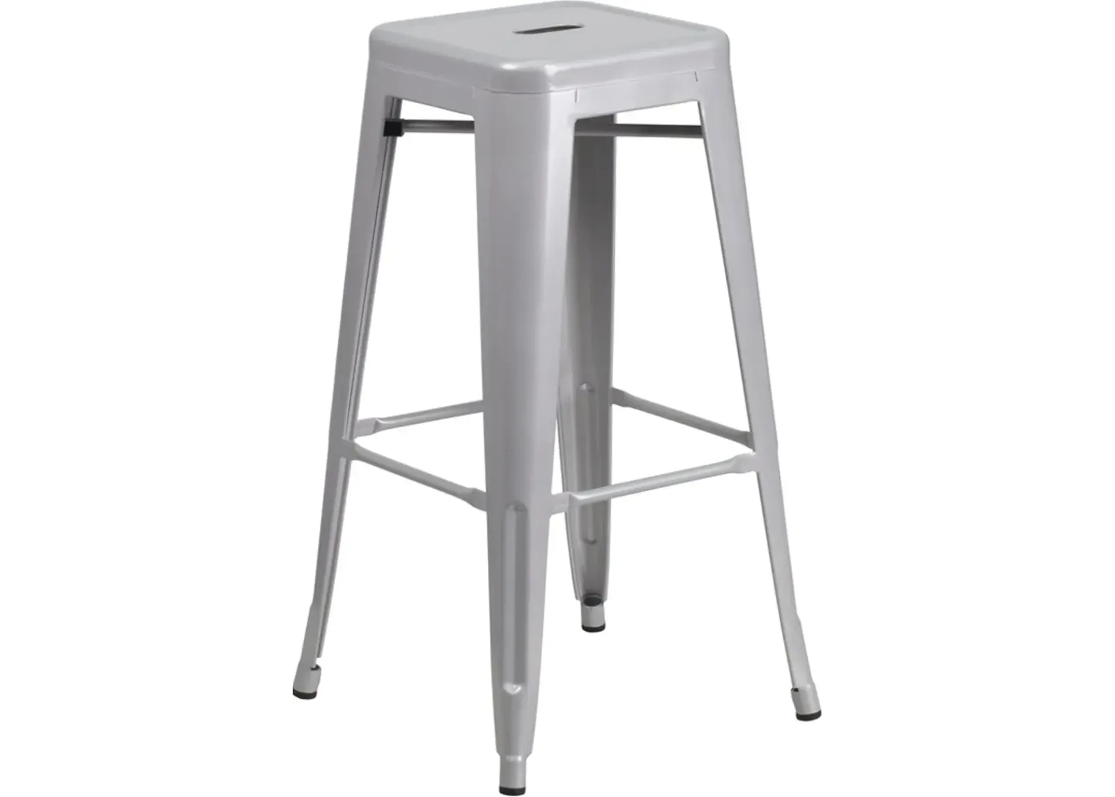 Silver Metal Stackable Bar Stool