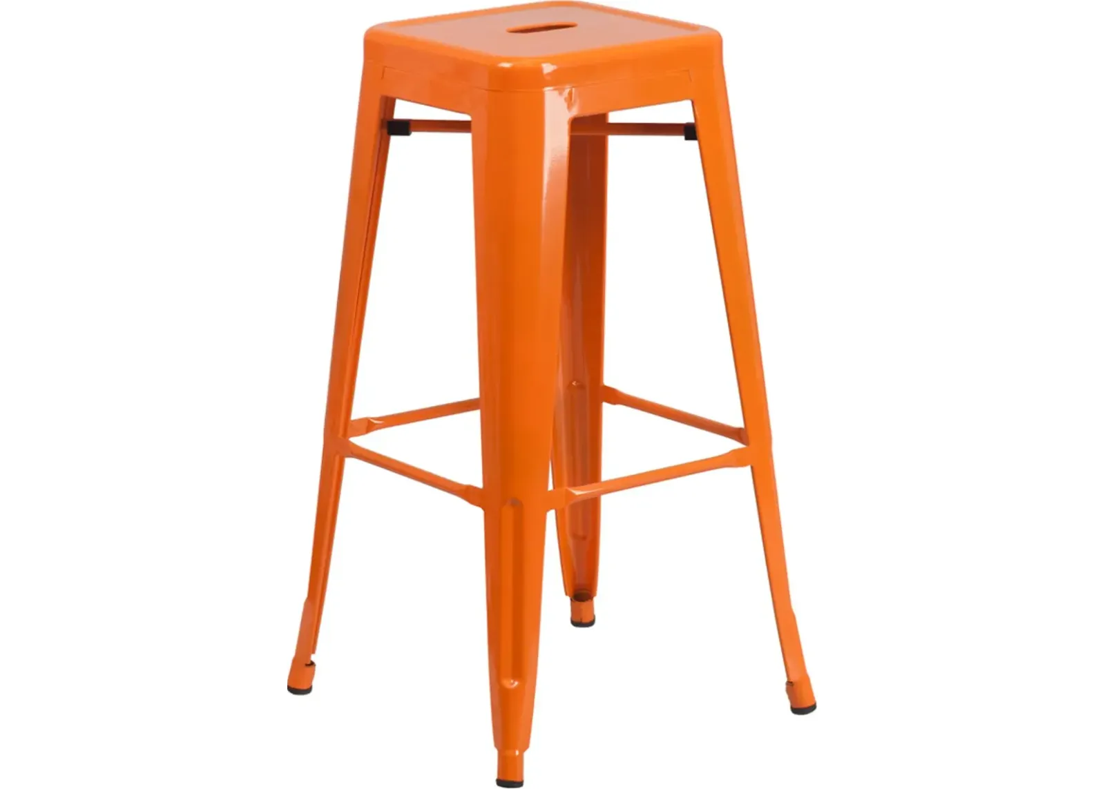 Orange Metal Stackable Bar Stool