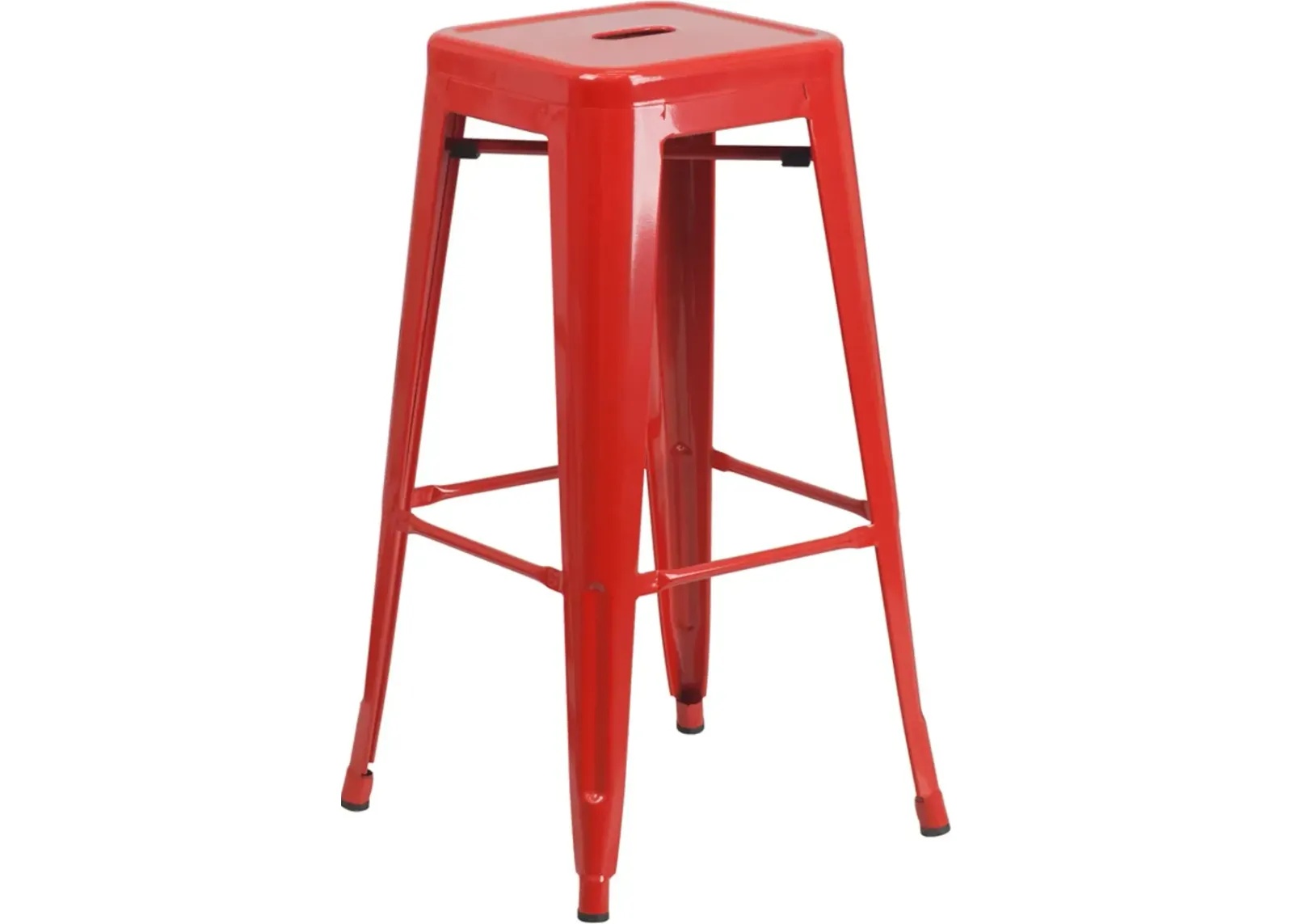 Red Metal Stackable Bar Stool