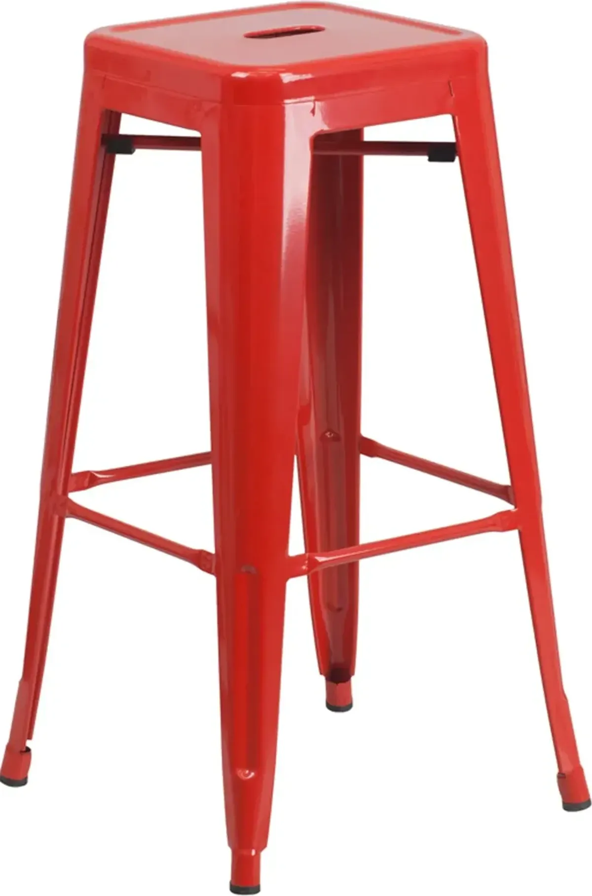 Red Metal Stackable Bar Stool