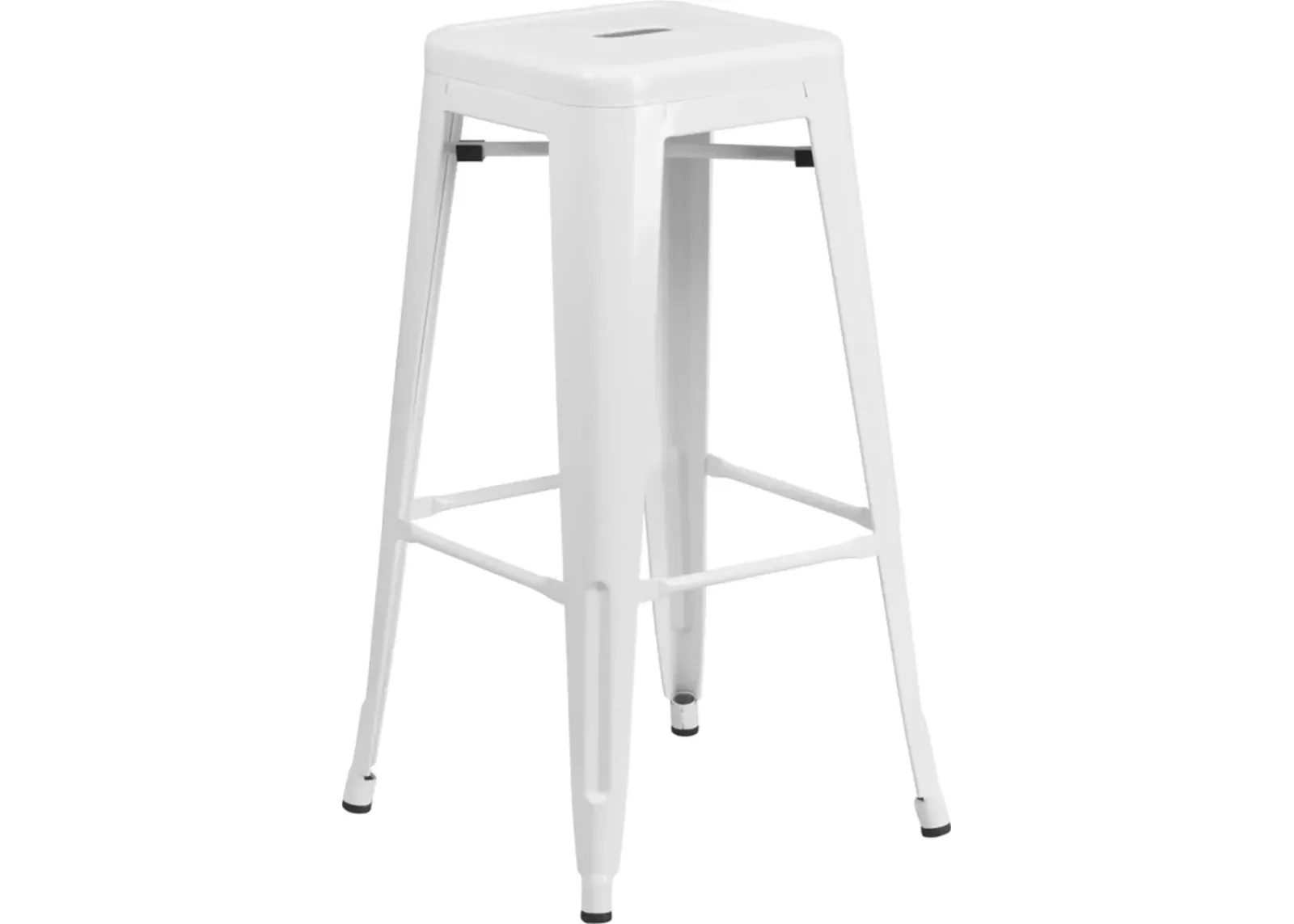 White Metal Stackable Bar Stool