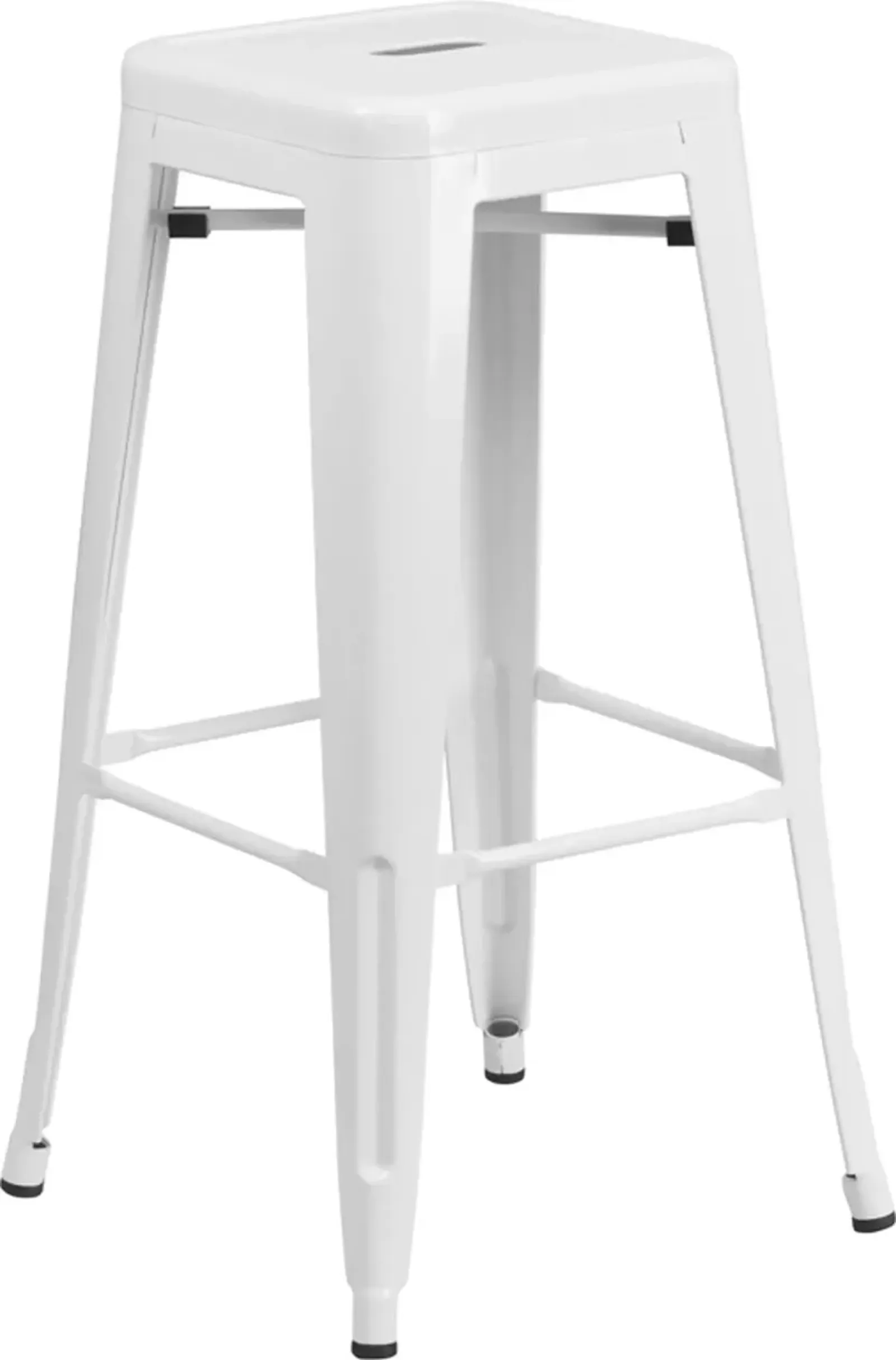 White Metal Stackable Bar Stool