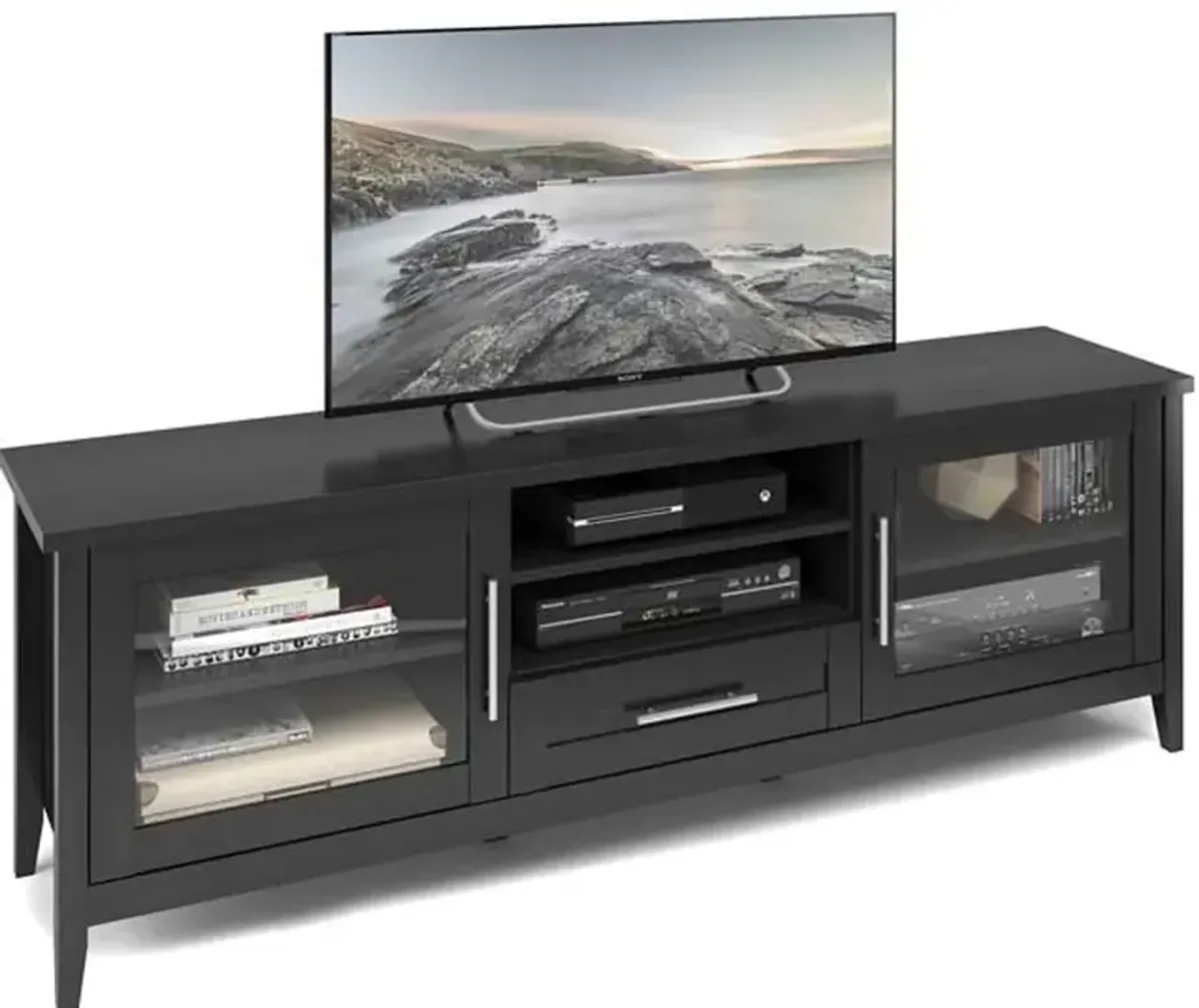 Black Extra Wide 70 Inch TV Stand - Jackson