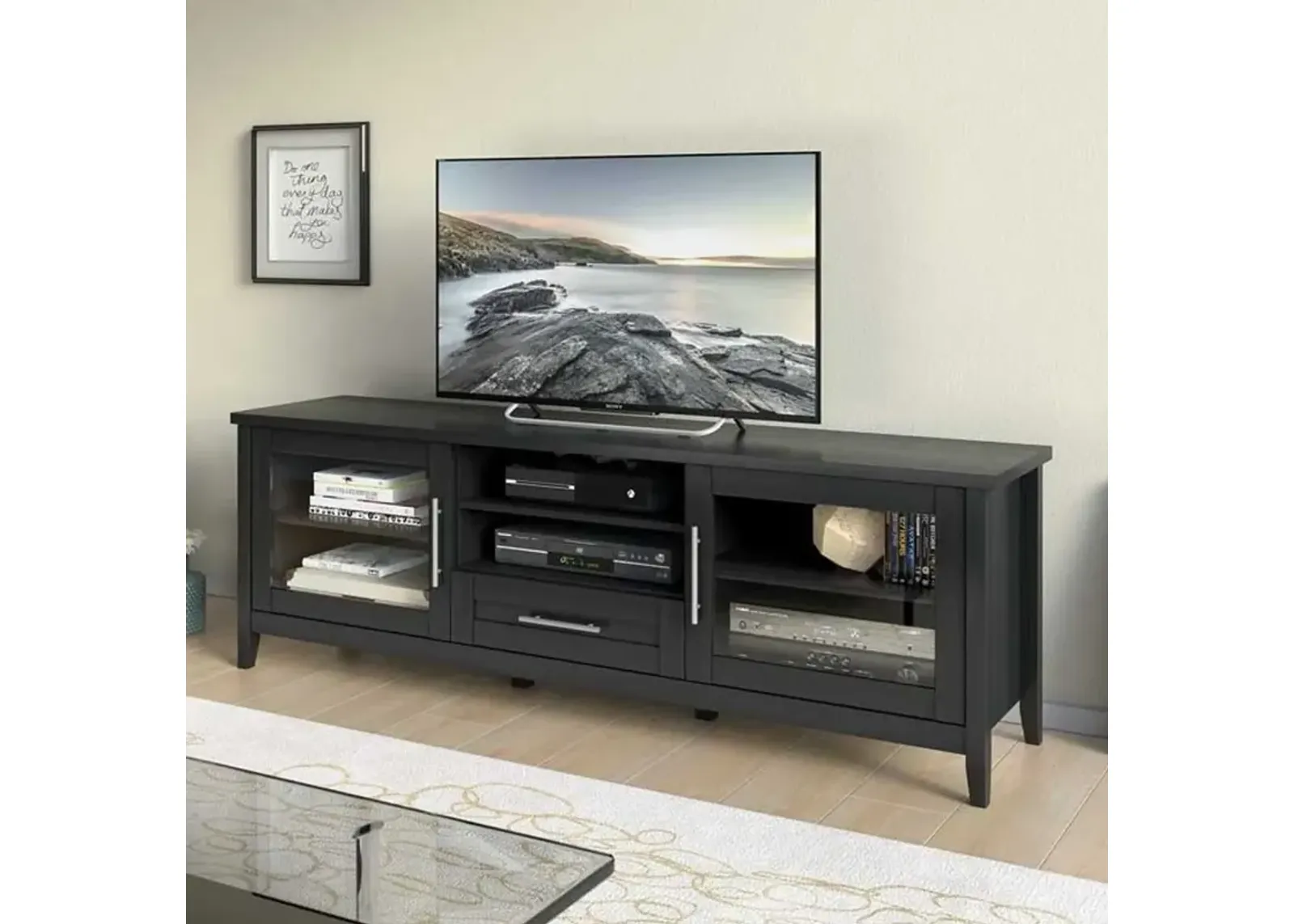 Black Extra Wide 70 Inch TV Stand - Jackson