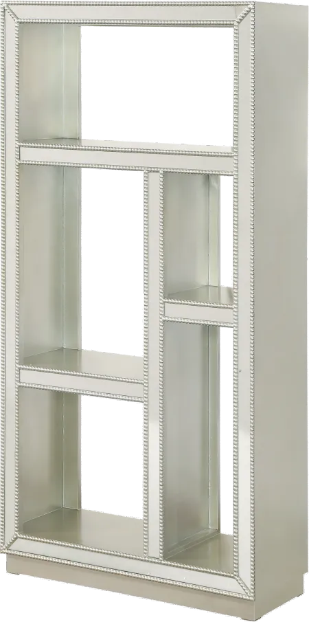 Metallic Etagere Display Case with Mirrored Fronts