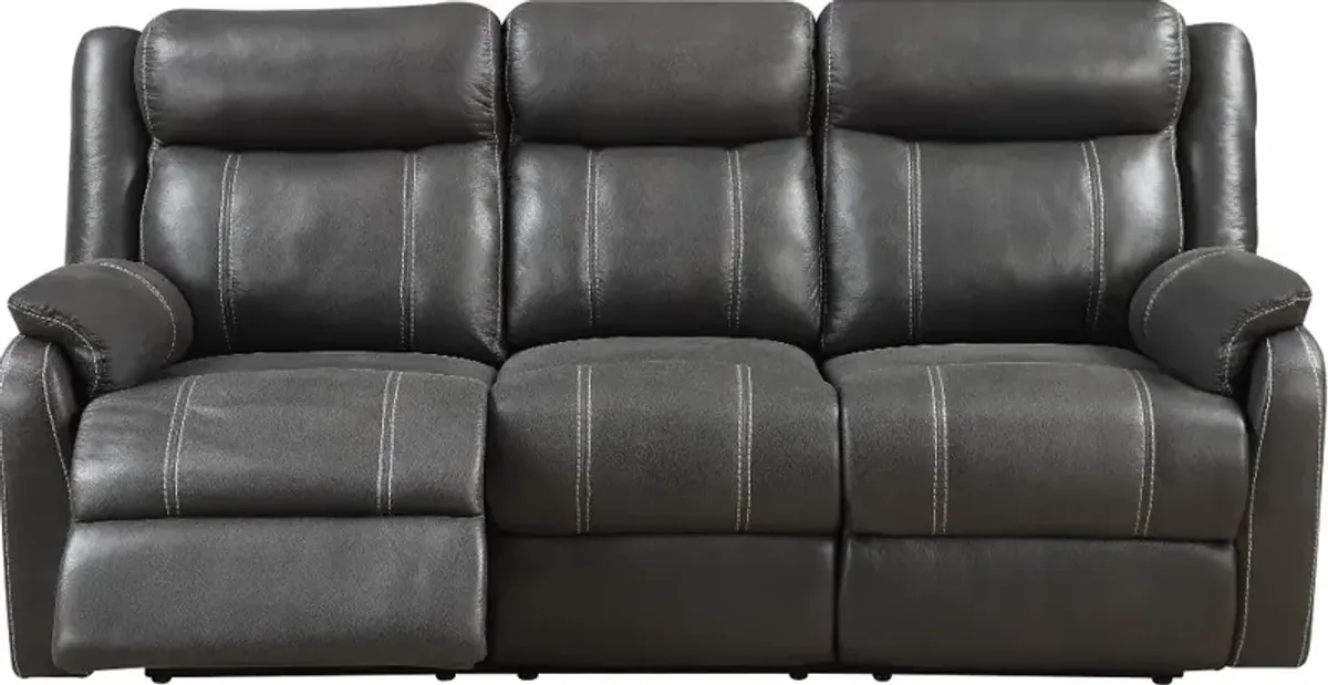 Domino Gray Dual Reclining Sofa