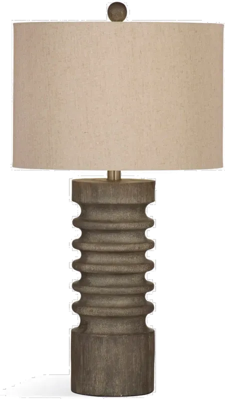 Gray Wash Turned Wood Table Lamp