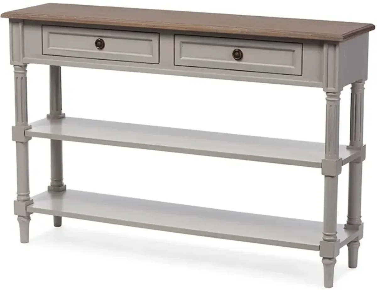 Rustic French Country Sofa Table with Drawers - Edouard