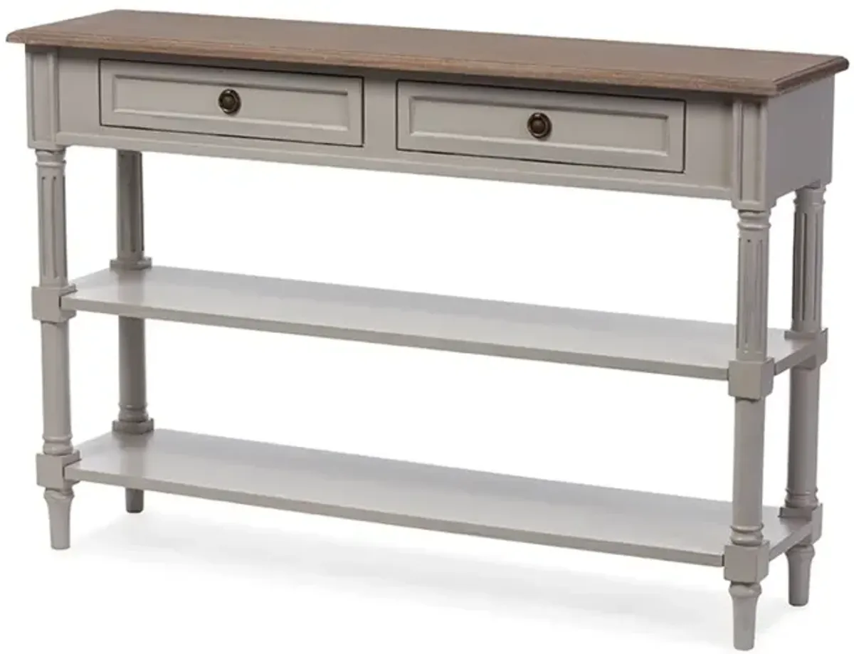 Rustic French Country Sofa Table with Drawers